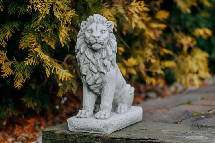 Steinfigur Löwe Mit Baby Aus Steinguss – Frostfest Bis -30°C, Wetterfest, Für Garten & Terrasse