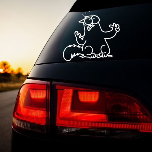 CK3167 # Katze Auf Eine Gas Tank 92 Lustige Auto Aufkleber Vinyl Aufkleber Weiß/schwarz Auto Auto Aufkleber Für Kraftstoff Tank Kappe