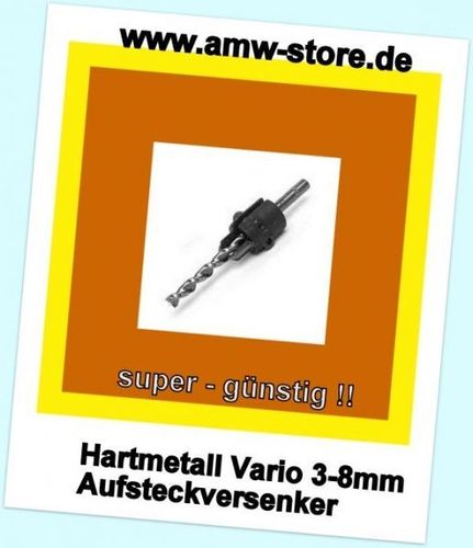 Famag  HM Senker Vario 2202 3 bis 8mm Hartmetall Aufsteck Versenker Krauskopf 
