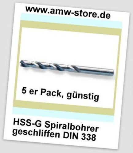 5 Stück HSS Bohrer Din 338G geschliffen 5,5 mm 5er Pack Metallbohrer Spiralbohre 