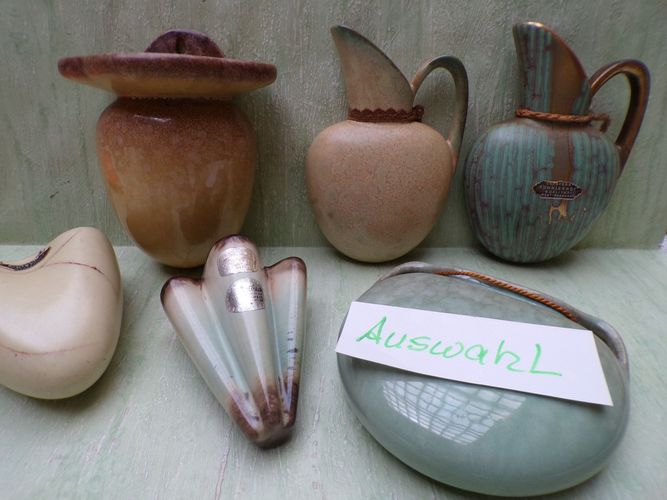 Keramik Porzellan Wandvase 50/60er Jahre Carstens Tönnishof West Germany Henkelvase kaufen bei
