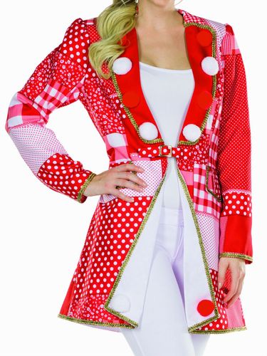 Kostüm Frack rot/weiß Kölnjacke Elferrat Patchworkoptik Uniform Karneval Köln kaufen bei Material 100 % Polyester