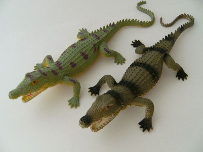 10x Krokodil Aufstellfigur Miniblings Gummitier Australien Reptil Kroko Aligator 