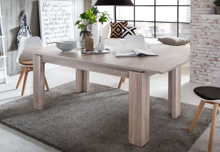 Tisch Mantova Esstisch weiß ausziehbar 160-200x90 cm 