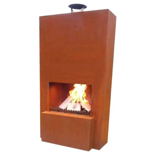 Outdoor Garten Kamin Feuersaule Pinacate Corten Stahl Terrassenofen Aussenkamin Kaufen Bei Hood De