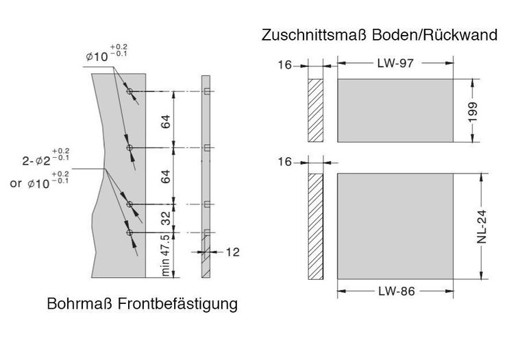 Schubkasten Küchenschublade Schublade Systembox Küchenschubkasten 40Kg