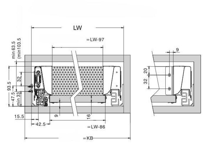 Schubkasten Küchenschublade Schublade Küchenschubkasten 40Kg TB10 Weiß