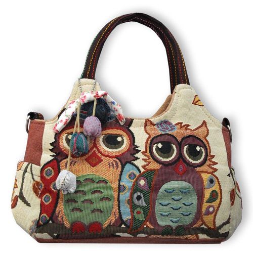 Handtasche Eule Shoppertasche Schultertasche Eulenmotiv
