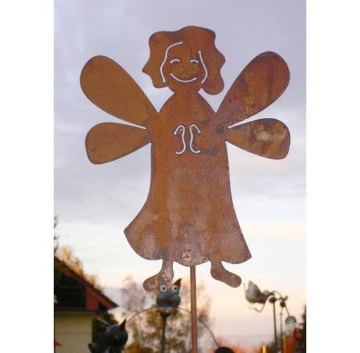 WEIHNACHTSENGEL 23x30cm Gartenstecker Engel Rost Edelrost Weihnachten Deko