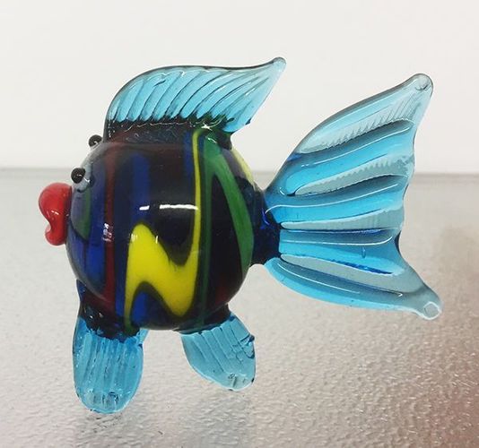 Glasskulptur FISCH bunt 3 Sorten Fische Skulptur Deko Glas