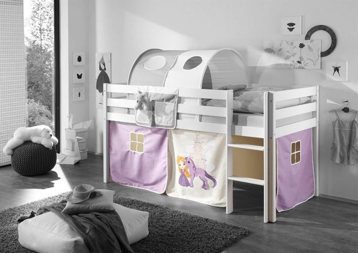 Vorhang 3 Tlg Prinzessin Lila Beige Fur Spielbett Hochbett Etagenbett Kaufen Bei Hood De