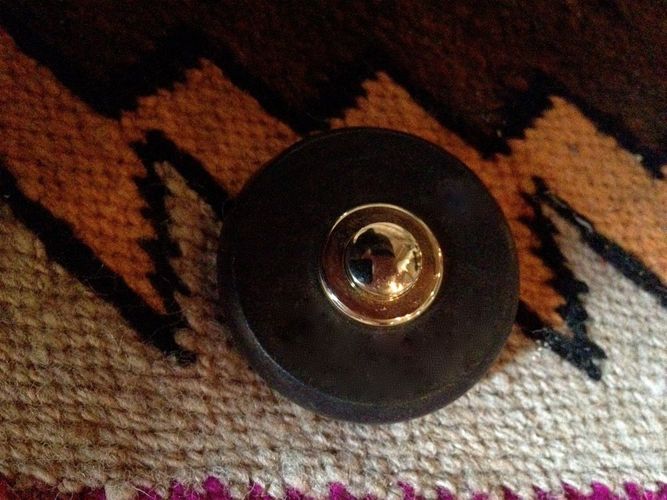 Klingel passend zu Haustür antik Türklingel rund-schwarz Klingelknopf Messing