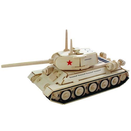Panzer T 34 3d Holzbausatz Militar Wagen Auto Fahrzeug Holz Steckpuzzle Holzpuzzle Kaufen Bei Hood De