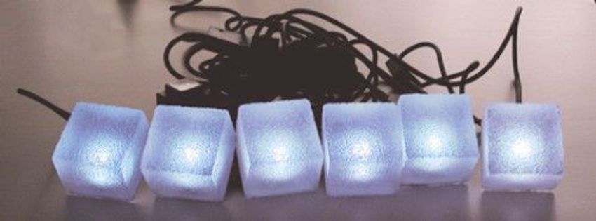 LED Leuchtpflastersteine Pflasterstein weiss 6er-Set Lichtsteine Leuchtsteine