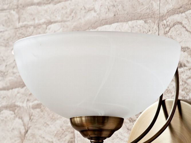 Edle Wandleuchte Wandlampe Landhausstil Bronze & Glas 8521 kaufen bei