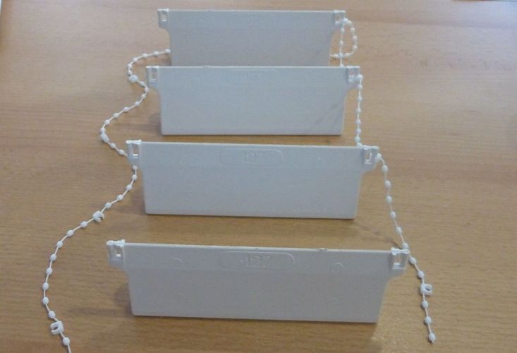 10 Lamellenvorhang Beschwerungsplatte für Lamelle 127mm mit Verbindungs Kette