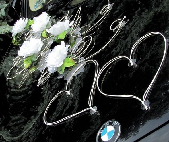 Brautauto Dekoration Autoschmuck Hochzeitsauto Schmuck Autodeko Set12 Weiss Kaufen Bei Hood De