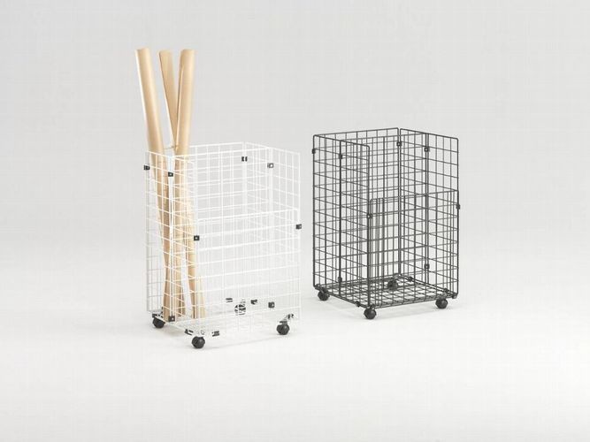 Gitterbox mit Rollen 43 x 42 x 66 cm in schwarz zur Aufbewahrung von