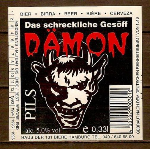 Bieretikett Damon Sonderausgabe Fur Haus Der 131 Biere Hamburg