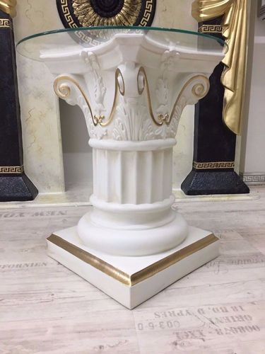 Barocke Garten-Säule Nostalgie Pfeiler aus bemooster Keramik Dekosäule