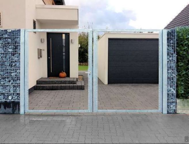 Einfahrtstor 300x160cm 2 flügelig verzinkt Tor Gartentor Holztor Tore
