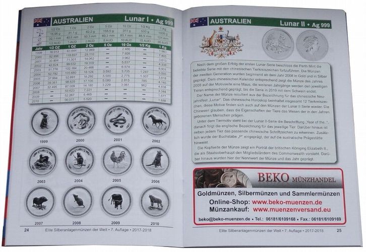 Katalog Elite Silberanlagemunzen Der Welt 17 18 Kaufen Bei Hood De