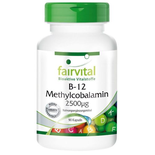 B12 Methylcobalamin 2500µg 90Kapseln, bioaktives Vitamin B12 vegan