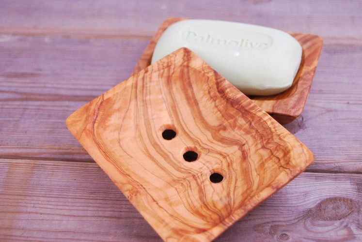 Große Seifenablage Seifenschale Seifenhalter Olivenholz Seife Ablage Holz Schale