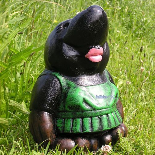 Maulwurf Dame Kuchen Kleid Schurtze Figur Statue Skulptur Deko