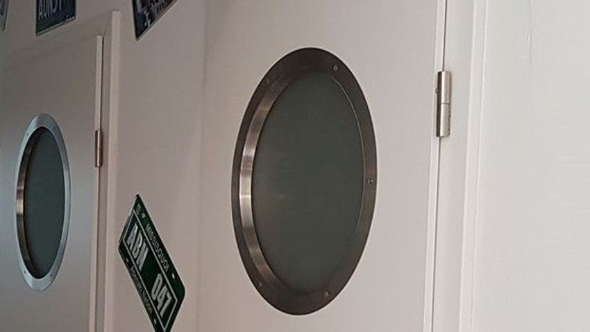Türbullauge 35cm Edelstahl Türfenster Bullauge Rundfenster /"Milchglas/"