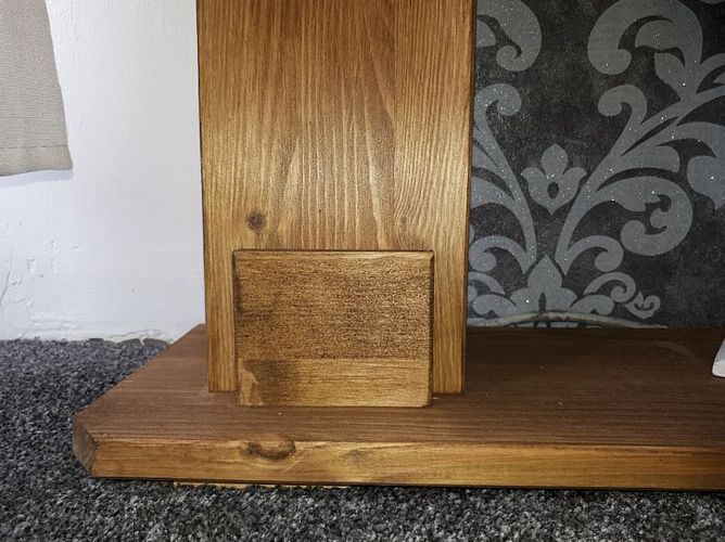 Dekokamin braun mit Fächer, Kaminkonsole, Kaminumrandung, Handarbeit