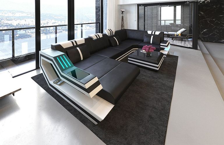 ledersofa wohnlandschaft