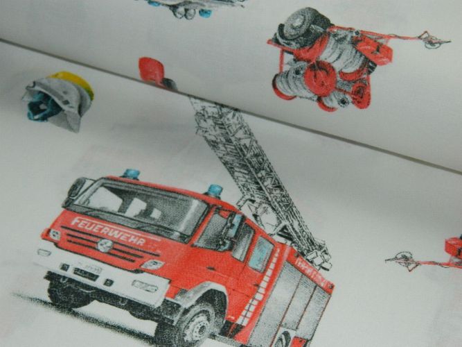 Baumwollstoff Meterware Feuerwehr Baumwolle Jungs Deko Vorhang