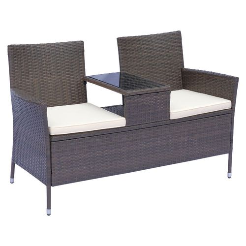 Outsunny® Polyrattan Gartenbank Gartensofa Sitzbank mit ...