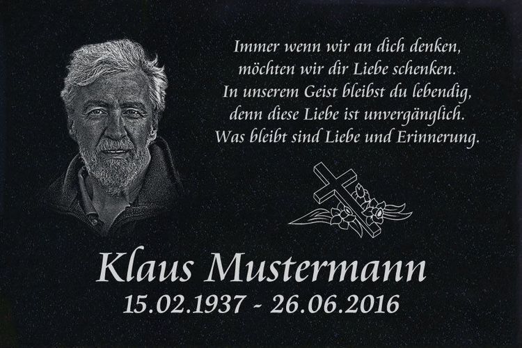 Fotogravur ◄20 x 15cm GRABPLATTE Grabmal Grabschmuck Grabstein-006 ►Aufschrift 