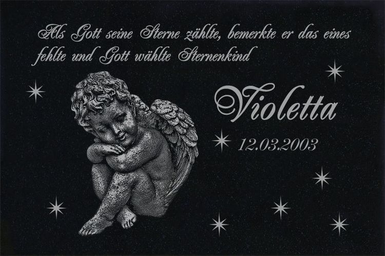 Sternenkind Grabstein Granit 50x30 Cm Stutze Wunsch Gravur Motiv Engel G12s Kaufen Bei Hood De