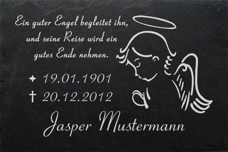 Schiefertafel Grabstein Wunschgravur Schieferplatte Türschild Schieferplatte