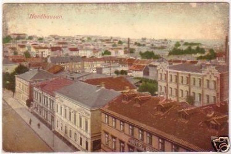Ak Nordhausen Totalansicht Mit Hotel Borse 1909 Gebraucht Kaufen Bei Hood De