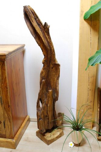 Holz Skulptur Treibholz 70 100cm Teak Wurzelholz Holzdeko Garten