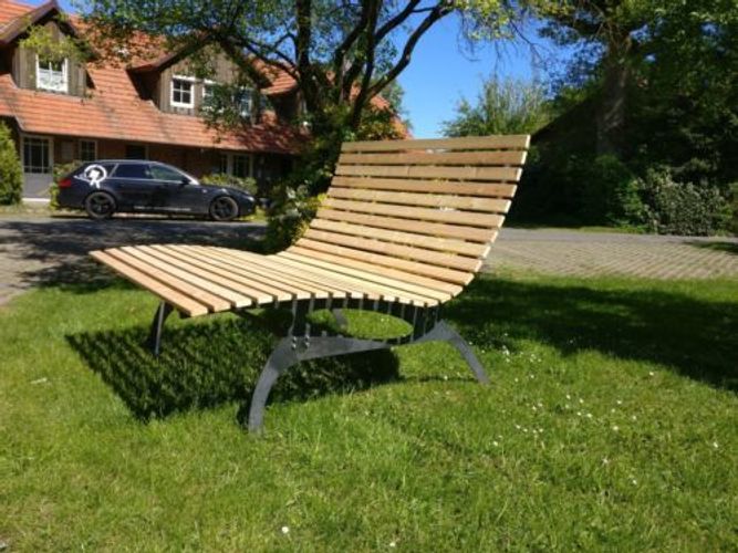 Designer Relax Gartenbank 160cm breite aus Metall und Holz kaufen bei
