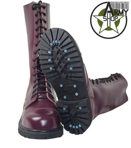 Stiefel 14 Loch Ranger Boots Kampfstiefel Springer Stiefel Rangers Bordeaux Rot Weinrot Kleidung Accessoires Inkmax Jp