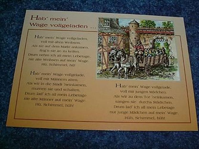 684 Postkarte Mit Volkslied Hab Mein Wage Vollgeladen Gebraucht