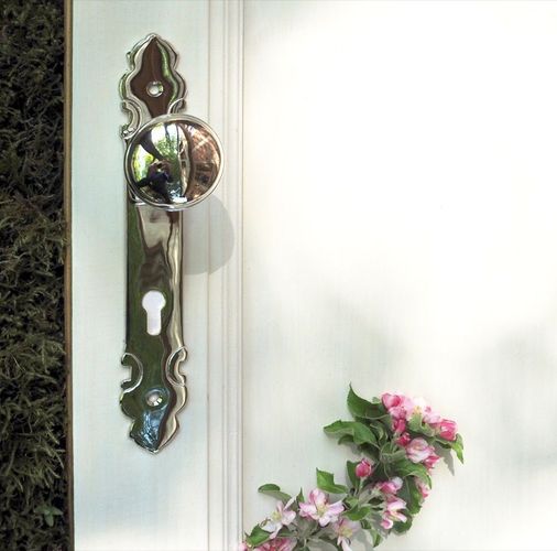 Edle Haustür-Halbgarnitur in poliertem Nickel mit Knauf PZ 92 kaufen