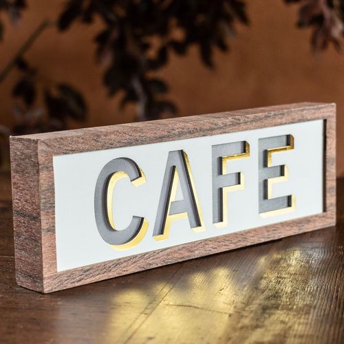 Ladenschild Cafe Led Leuchtschild Reklameschild Leuchtreklame Caffe Schild Kaufen Bei Hood De