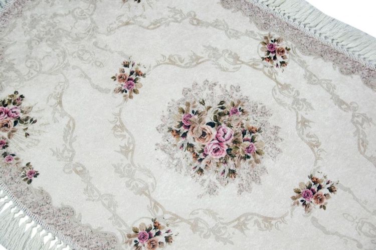 Badematte Wc Teppich Set 2 Teilig Mit Blumen In Beige Kaufen Bei