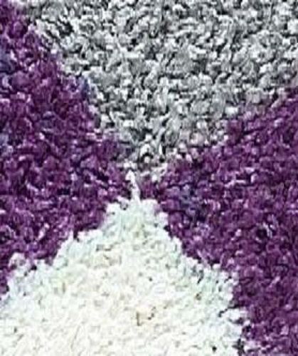 Shaggy Teppich Hochflor Langflor Teppich In Karo Design Lila Grau