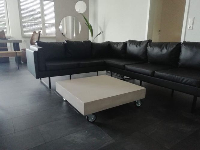 Couchtisch Design Industrial Beton Holz Rollbar Kaufen Bei Hood De