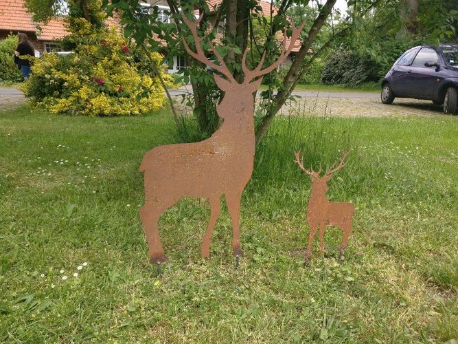 Gartenstecker " Hirsch " Edelrost Gartendeko Jagd kaufen bei Hood.de