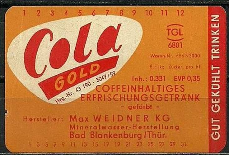 Alt Ddr Etikett Mineralwasser Weidner Kg Bad Blankenburg Gebraucht Kaufen Bei Hood De