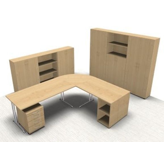 Komplettbüro HB2B Büromöbel-Set Schreibtisch Aktenschrank Schrankwand